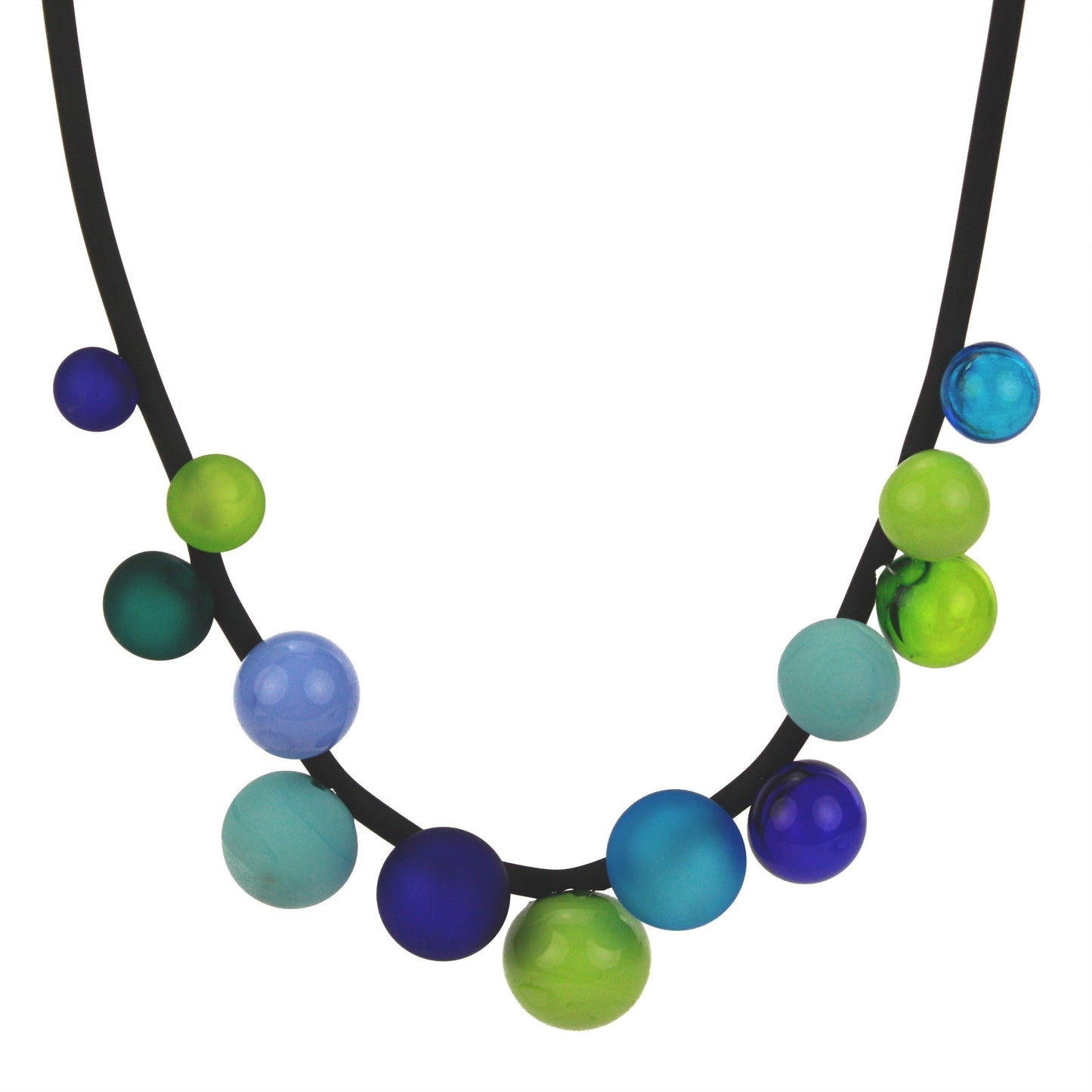 Bolla necklace short -Blue and green