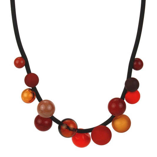 Bolla necklace short -Mixed shades of red