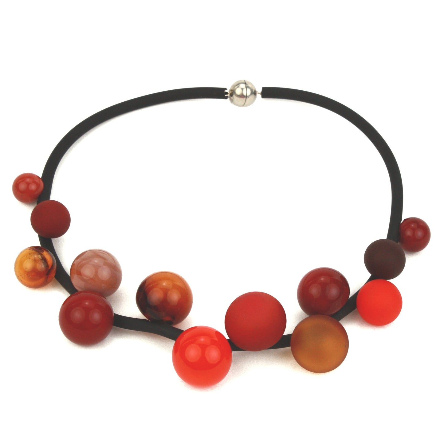 Bolla necklace short -Mixed shades of red