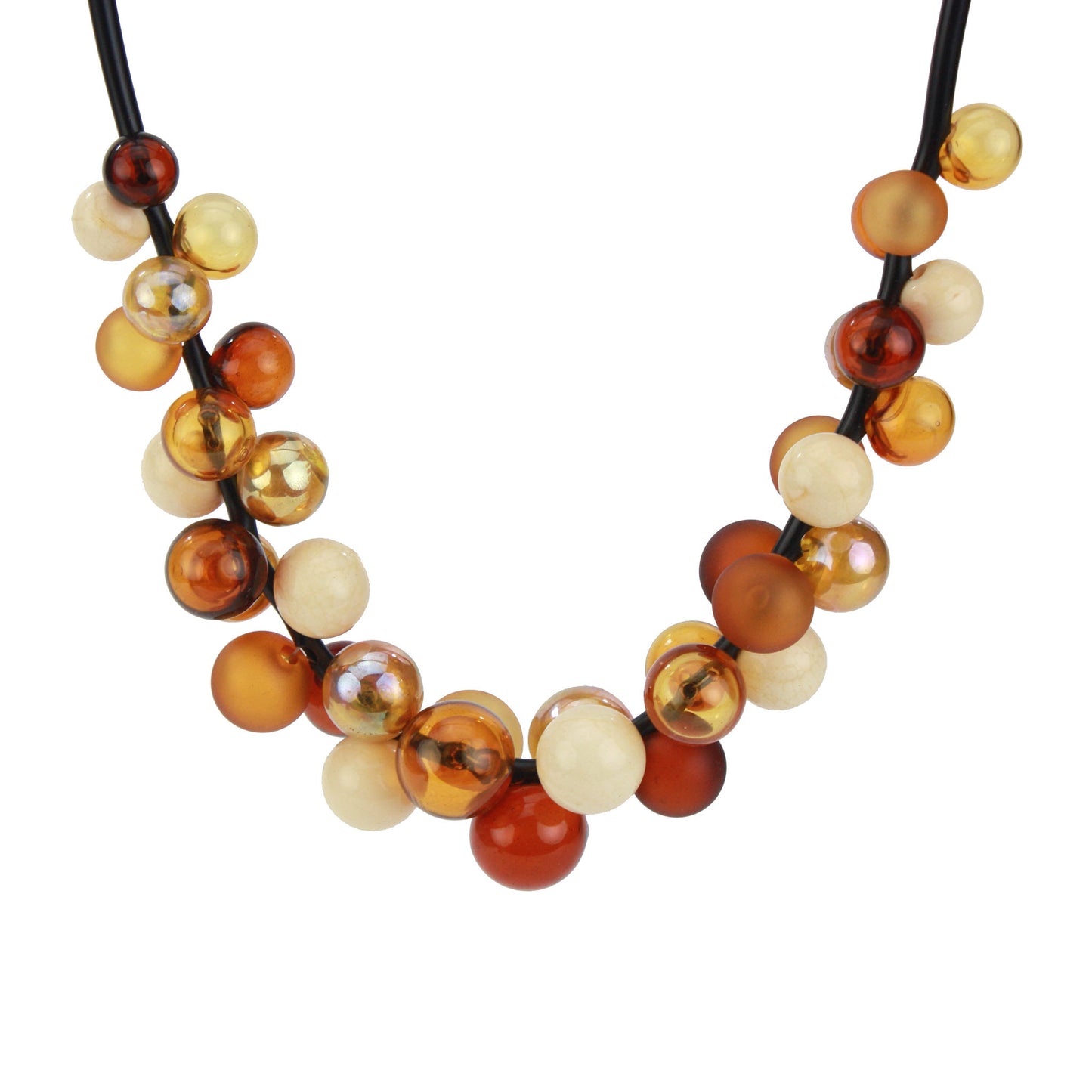Bolla full cluster necklace - amber, ivory and gold