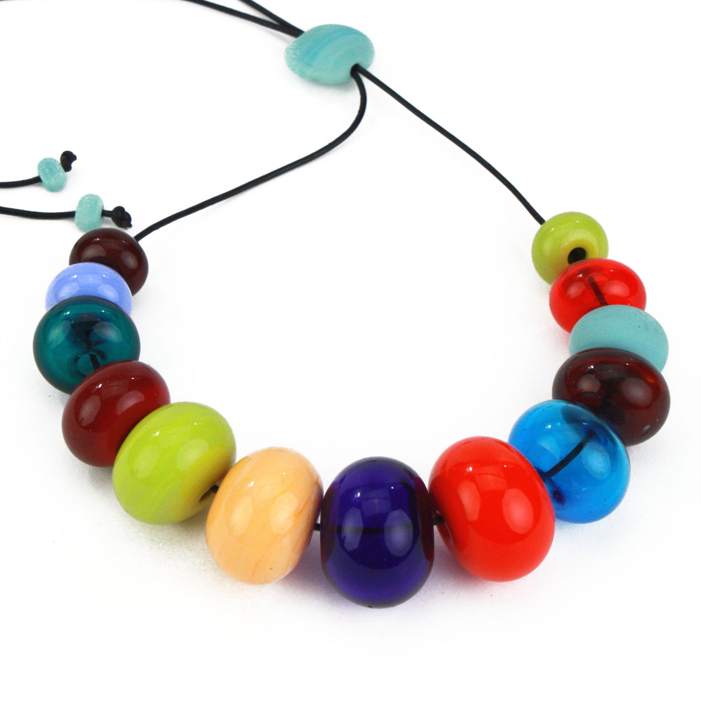 13 bead bubble necklace - multi-colored