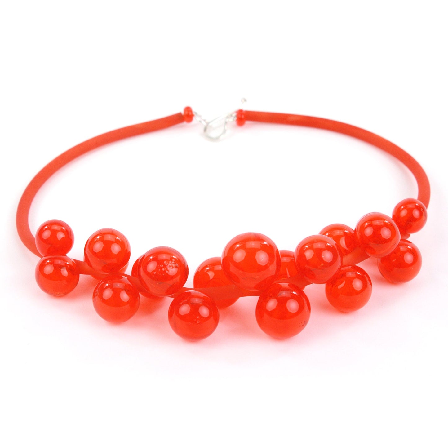 Chroma Bolla Necklace in Orange Red