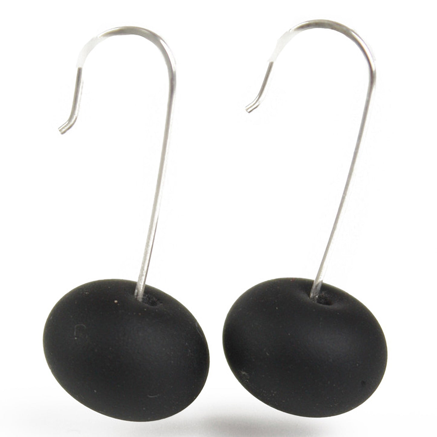 Bubble bead earrings - matt black
