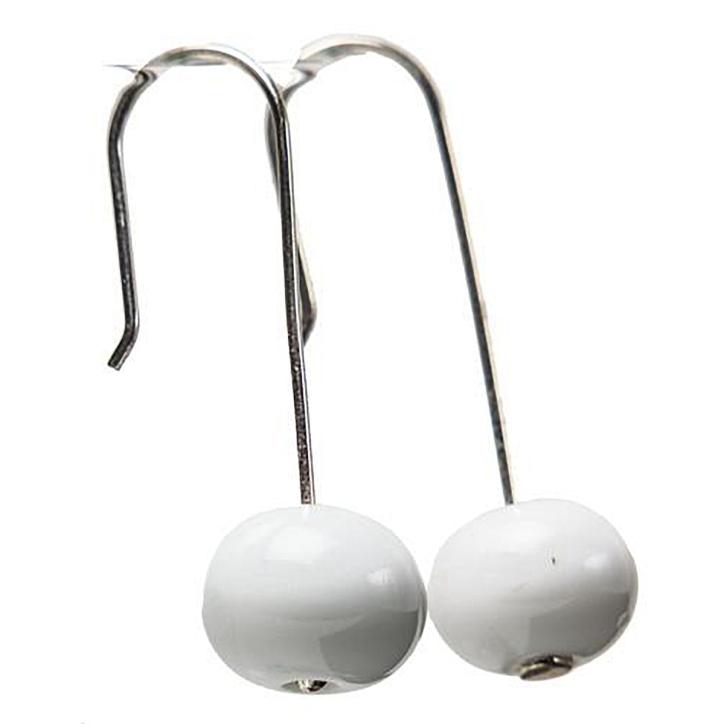 Bubble bead earrings - glossy white