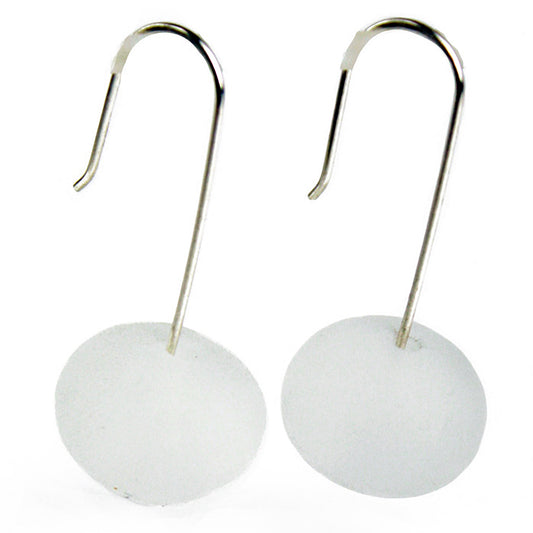 Bubble bead earrings - matt white
