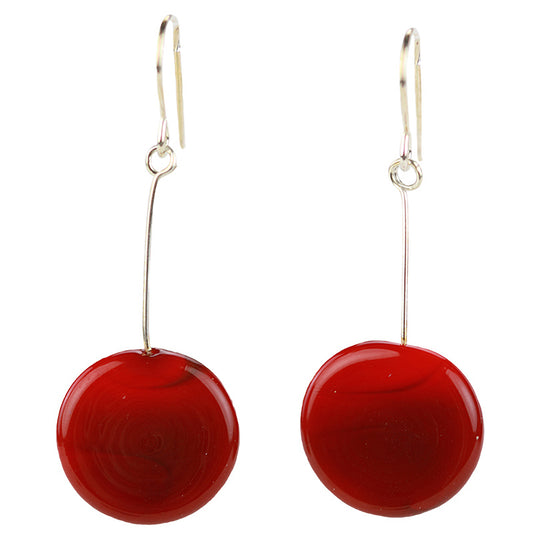 Tab earrings red
