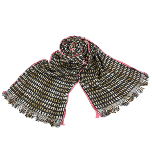 Crinkled silk scarf