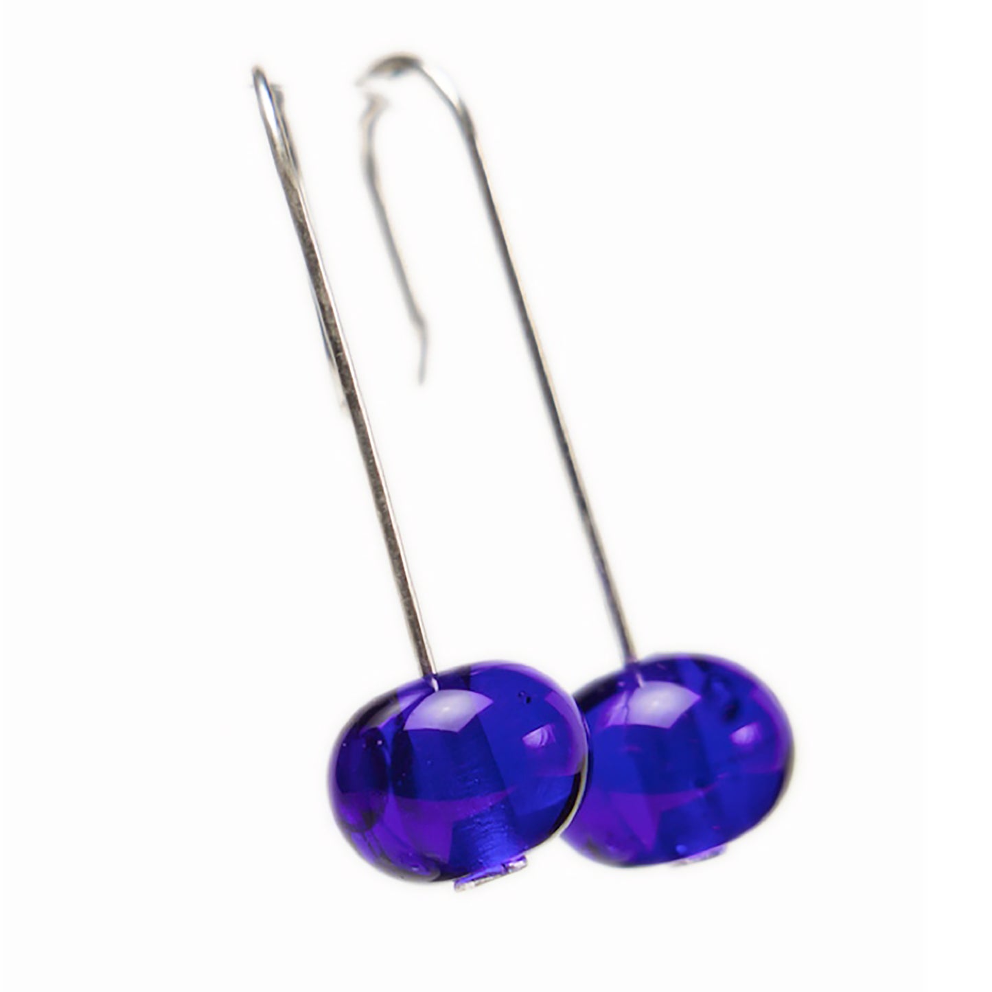 Bubble bead earrings - cobalt blue