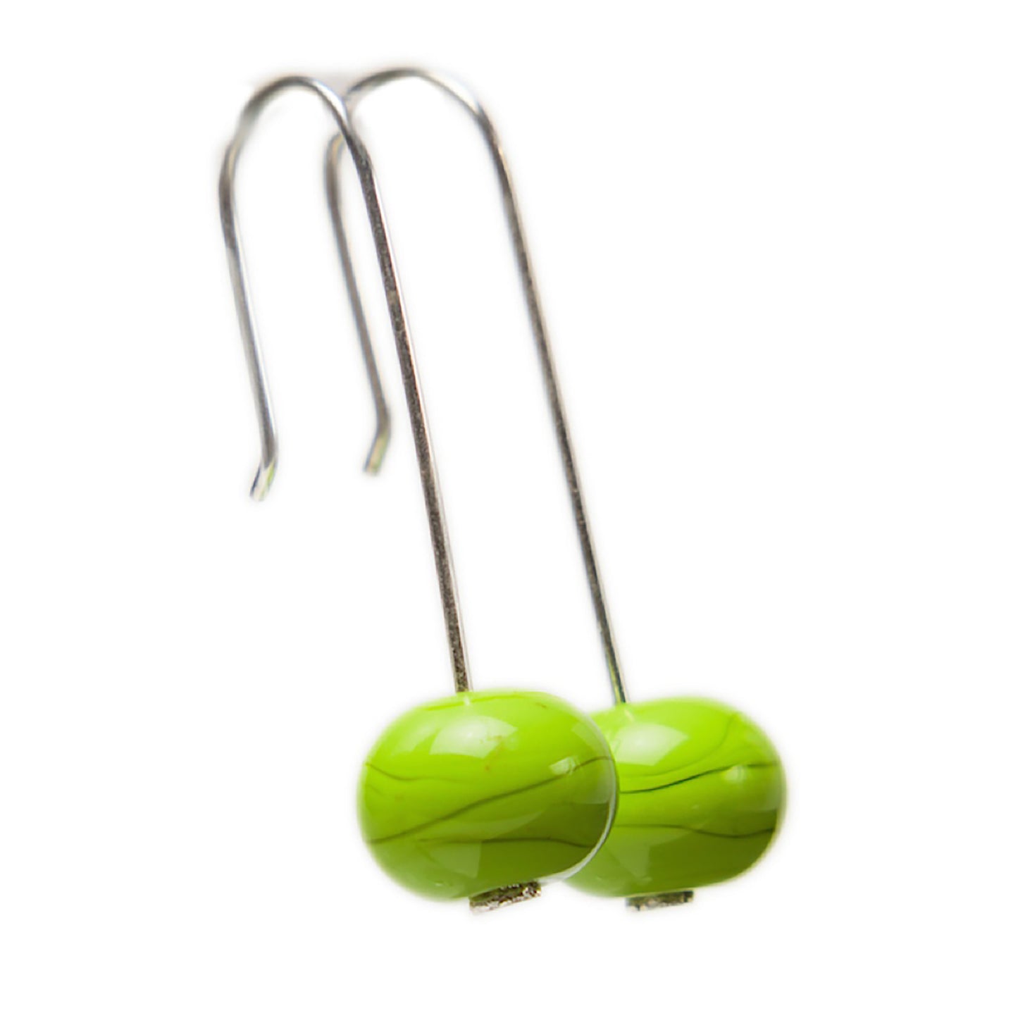 Bubble bead earrings - lime green