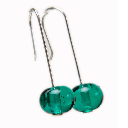 Bubble bead earrings - teal