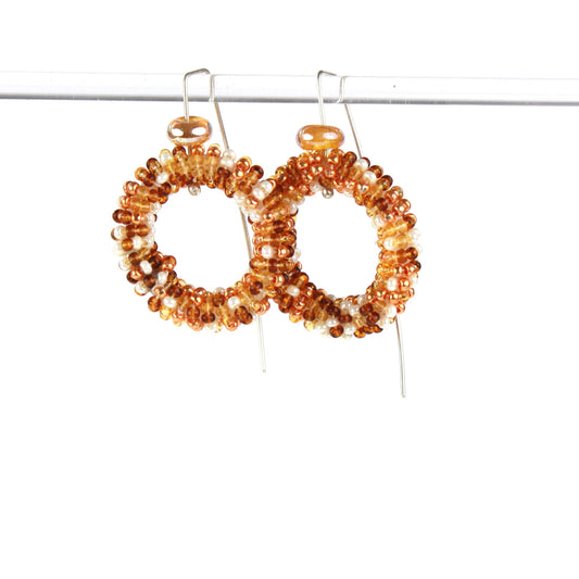 Happy hoops small -amber, ivory and gold
