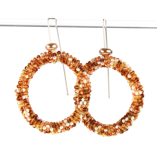 Happy hoops large -amber, ivory and gold