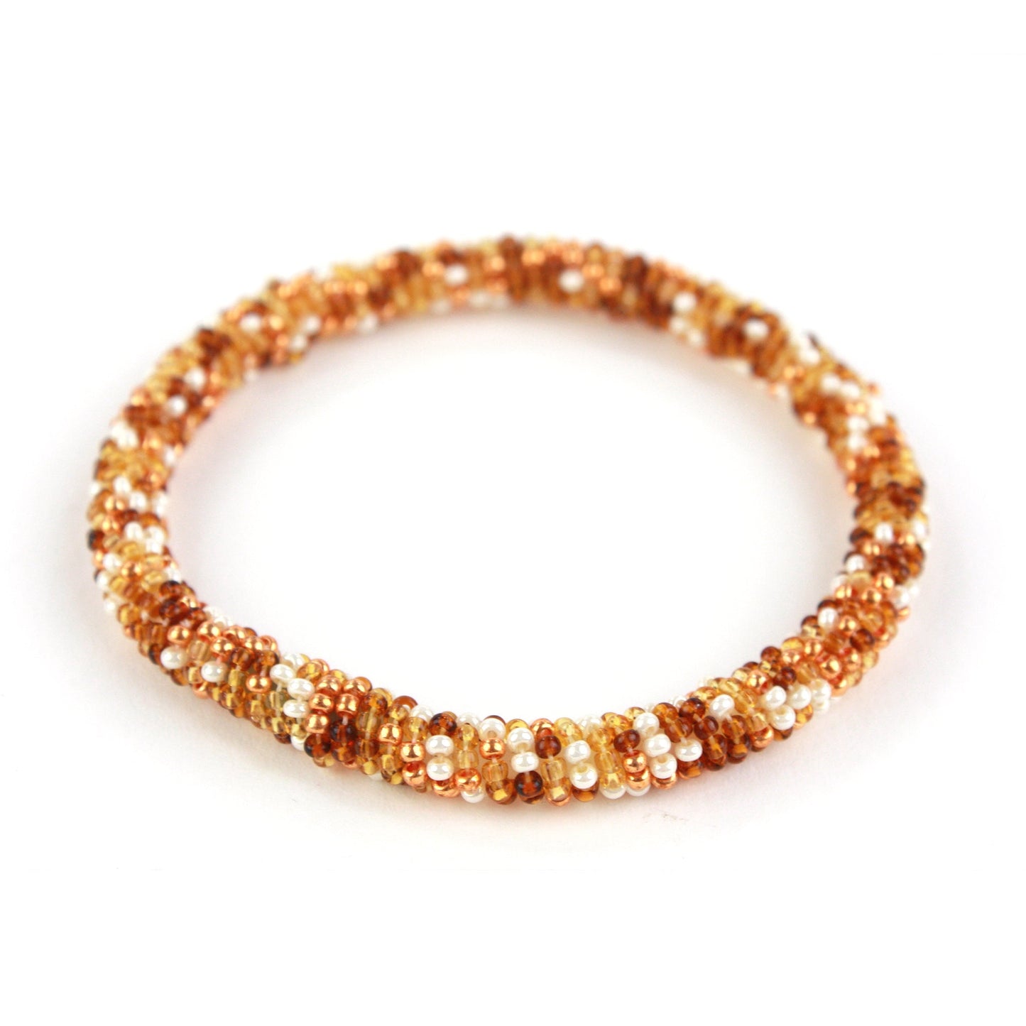 Happy bangle -amber, ivory and gold