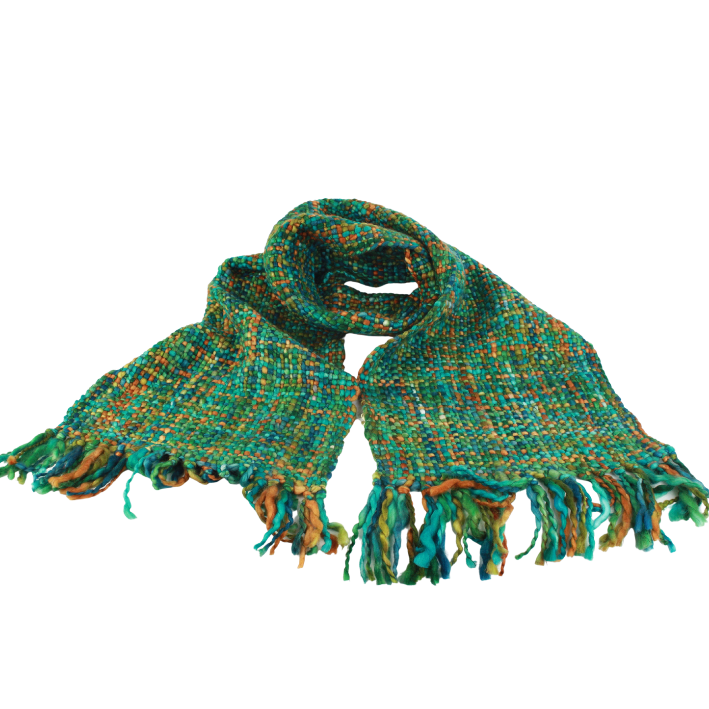 Chunky tweed scarf -teal