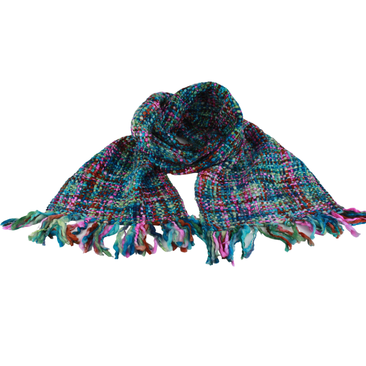 Chunky tweed scarf -turquoise
